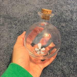 Glass Decorative Bottle with Cork Stopper